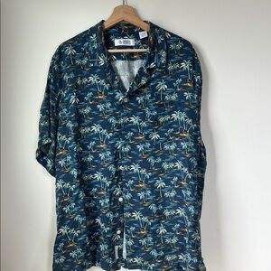Penguin Tropical Palm Short-Sleeve Camp Shirt